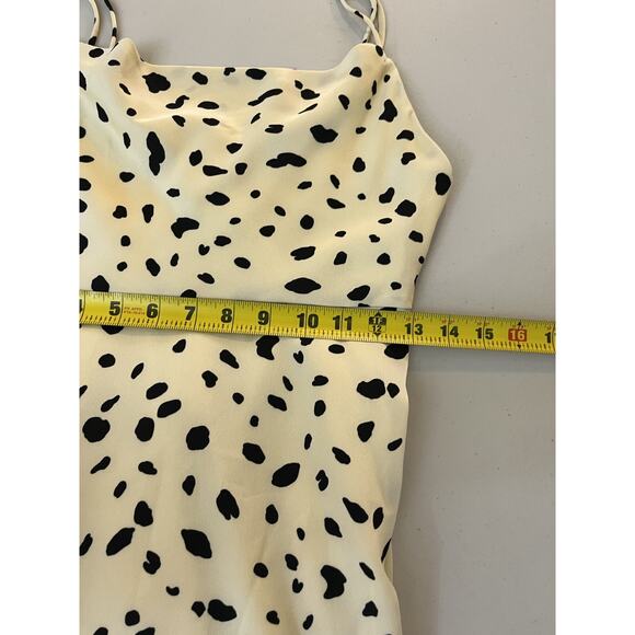 Y2K ASTR The Label Strappy Cowl Neck Satin Slip Mini Dress S Fairy 90s Spotted - Picture 12 of 13